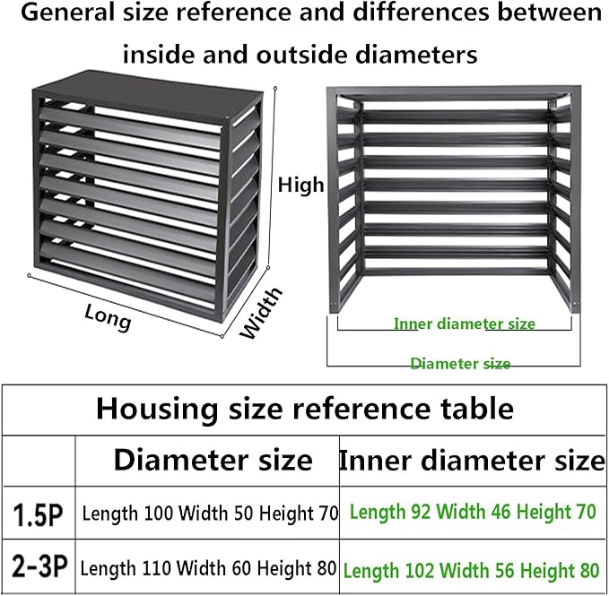 Aluminum Outdoor Condenser Protective Cover, freestanding Enclosure to Cover Garbage Or Ac Units, beautiful and durable appearance, suitable for gardens, balconies, walls, courtyards ( Color : FOUR-WH