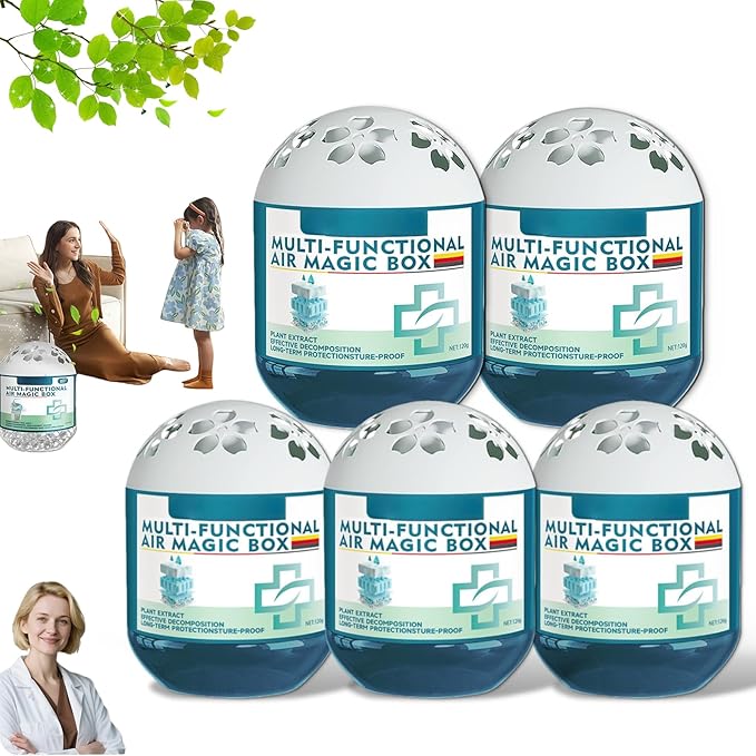 2026 Upgraded Indoor Air Purification Dust Removal Magic Box, Automatic Dust-Sucking & Plant-Based, Multi Functional Air Magic Box Dust Cleaner, No Electricity & Noise for Any Room (5pcs)