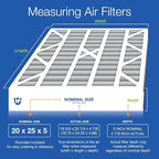 Nordic Pure 20x25x5 (Actual Size: 19 3/4 x 24 1/4 x 4 7/8) Air Bear AC Filter Replacement MERV 8 Pleated Plus Carbon 1 Pack