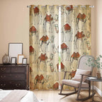 2 Panel Kitchen Cafe Curtains, Desert Sand Camel Sunlight Filtering Nature Air Through, Home Decor Window Covering Tier Curtains for Living Room 104W x 96L inch Summer Tropical Animals Vintage Beige