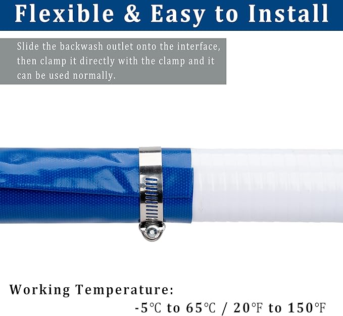 2 in x 25 ft Pool Backwash Hose Heavy Duty Drain Discharge Double PVC Lay flat General Purpose Vinyl Hose, Burst Resistant for Water Transfer Sump Pump Pool Filter (2in 25ft fiber reinforced hose)
