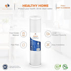Aquaboon 5 Micron 20 x 4.5 Sediment, Iron & Manganese, CTO Whole House Water Filters Replacement Cartridges Set for 3-Stage Water Filter System