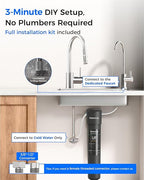 Waterdrop 15UB-UF 0.01 μm Ultra Filtration Under Sink Water Filter System, Reduces Lead, Chlorine, Bad Taste & Odor, 2 Years, with Dedicated Brushed Nickel Faucet, USA Tech