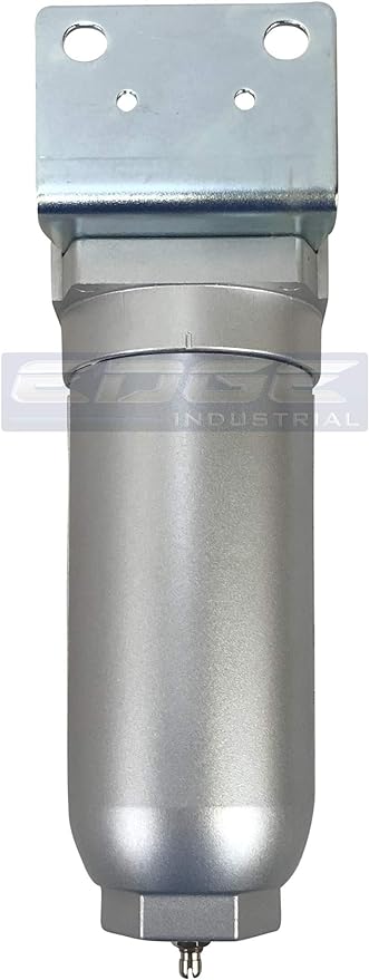 HEAVY DUTY INDUSTRIAL RATED HIGH FLOW PARTICULATE FILTER, IN-LINE WATER TRAP FOR COMPRESSED AIR LINE SYSTEMS, 5 MICRON WITH METAL BOWL (3/4" NPT, 11oz)
