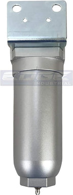 HEAVY DUTY INDUSTRIAL RATED HIGH FLOW PARTICULATE FILTER, IN-LINE WATER TRAP FOR COMPRESSED AIR LINE SYSTEMS, 5 MICRON WITH METAL BOWL (3/4" NPT, 11oz)