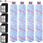 for Bissell CrossWave Vacuum Cleaner Replacement Parts 4 Pack 1868 Bissell CrossWave Multi-Surface Brush Rolls Tangle-Free+ 4 Pack 1866 Replacement Vacuum Filters Compare Part 1608683 1608684