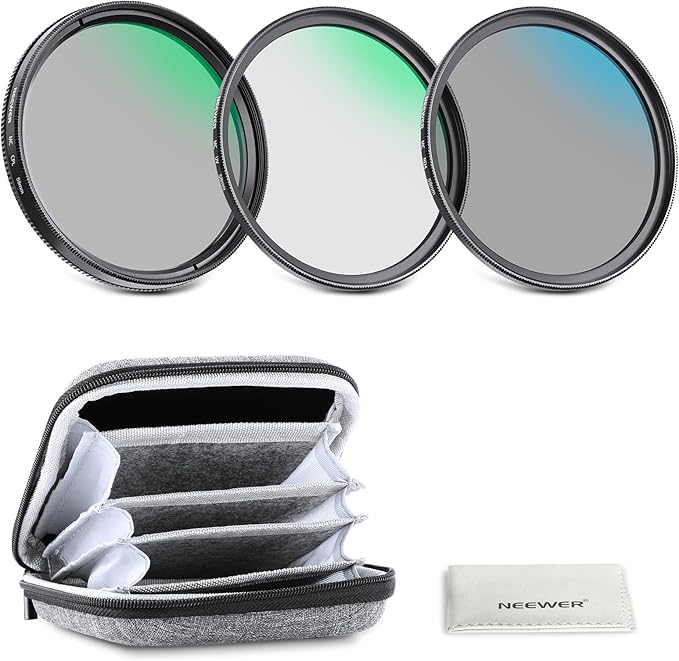 NEEWER 58mm UV/CPL/ND Lens Filter Kit with Hard Shell Storage Case, Multicoated Optical Glass & Aluminum Alloy Frame, UV + Circular Polarizer (CPL) + Neutral Density (ND4) Filter for Camera Lens