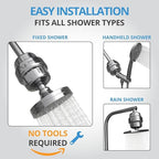 weAQUA Heavy Duty Shower Filter Family 2 PACK – 99% Removal for Hard Water, Chlorine, Fluoride, Heavy Metals, Micro-life, Organics and More (Chrome)