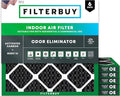 Filterbuy 20x20x1 Air Filter MERV 10 Odor & Allergy Defense with Activated Carbon (6-Pack), Electrostatic Pleated HVAC AC Furnace Filters Replacement, Made in USA (Actual Size: 19.50 x 19.50 x 0.75)