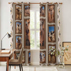 2 Panel Kitchen Cafe Curtains, Desert Camels Sunlight Filtering Nature Air Through, Home Decor Window Covering Tier Curtains for Living Room 80W x 84L inch Western Wildlife Brown Animals Country