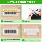U0U 20 Ft² Merv 13 Filter Material,2PCS 24" x 96" Cut to Fit Air Filter Material,Air Filters for Purify the Air Stops Dust and Pet Dander as Small as 0.3 Microns,Suitable for AC Vents