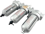 1/2" NPT MID FLOW 3 Stages Filter Coalescing Desiccant Dryer System For Compressed Air Lines, Poly Bowls, Great For Paint Spray And Plasma Cutter (AUTO DRAIN)