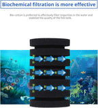 UPETTOOLS Aquarium Biochemical Sponge Filter (15-55 Gallon) - Ultra-Quiet Air Pump, Double Head, Bio Foam & Ceramic Media, Ideal for Saltwater/Freshwater Tanks