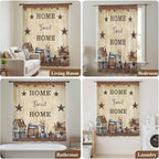 Farm Sheer Curtains 63 Inch Length American Country Barn Star Vintage Berry Brown Chiffon Curtain for Bedroom Living Room Light Filtering Rod Pocket Window Treatments Voile Curtains Drapes for Dining