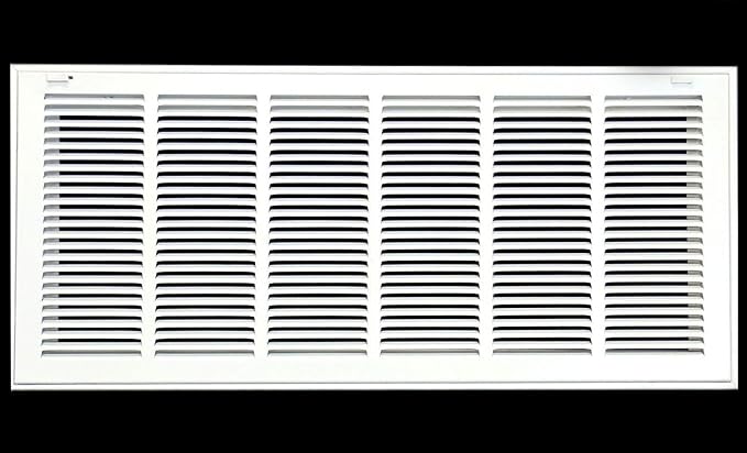 HVAC Premium 34 x 8 Duct Opening Steel Return Air Filter Grille, for 1-inch Filter, Removable Door, Flat Stamped HVAC Vent Cover Grille, Outer Dimensions 36.5 x 10.5