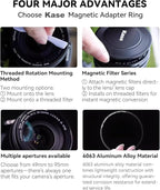 Kase 77mm Magnetic Adapter Ring, Aviation Aluminum 0.5s Snap-On Frame for CPL/ND/UV Filters, No Light Leak & Vignette, Ultra-Thin Stackable for DSLR Mirrorless Wide-Angle Vlog