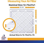 Filter King 12.75x21x1 Air Filter | 6-PACK | MERV 13 | HVAC Pleated AC Furnace Filters | MADE IN USA | Actual Size: 12.75 x 21 x .75"