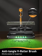 Cordless Vacuum Cleaner, 40Kpa 8 in 1 Powerful Suction Lightweight Stick Vacuum Cleaner for Home, LED Display, 3 Suction Modes, 45Mins Detachable Battery Vacuum for Hard Floor Carpet Pet Hairs