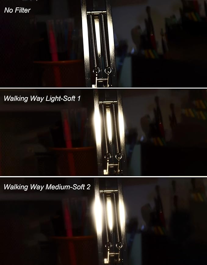 Walking Way 62MM White Mist Diffusion Filter - Subtler Soft Focus Circular Lens Filter - Dreamy Fog Effect Softening Camera Diffuser for Digital DSLR Camera (Light-Soft 1, 62MM)