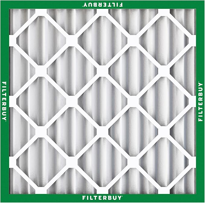 Filterbuy 14x14x2 Air Filter MERV 8 Essential Dust & Allergy Defense (5-Pack), Electrostatic Pleated HVAC AC Furnace Filters Replacement, Made in USA (Actual Size: 13.50 x 13.50 x 1.75)