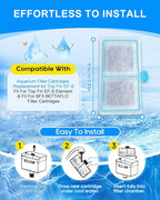 12 Pack Upgraded EF-S Filter Cartridge Compatible with Top Fin Filter Cartridges, EF-S Fish Tank Filters Compatible with Top Fin Aquarium Filters for BF5 BETTAFLO