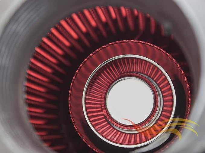 RED 3.5" 89 mm Inlet Narrow Air Cone Replacement Performance Washable Clamp-On Dry Air Filter