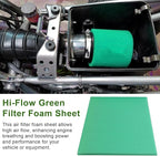 Foam Air Filter Material Sheet for Uni Filter-BF-1 BF1-14" X 17" X 5/8", 65-PPI Bulk Fine Filter Foam Sheet, Universal Reusable Air Filter for Most Motorcycle ATV Scooters, Dirt Bike,UTV-Green