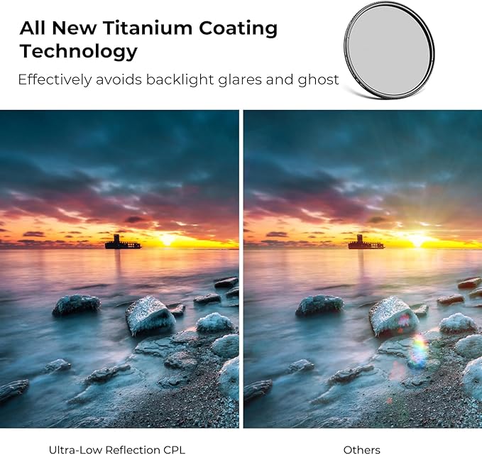 K&F CONCEPT 82mm Ultra-Low Reflectivity Circular Polarizers Filter 28 Multi-Layer Coatings Ultra-Slim High Definition Polarizing Camera Lens Filter (Nano-X Series)