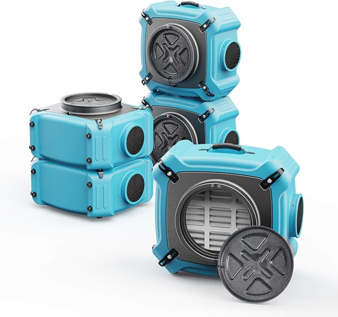 ALORAIR PureAiro HEPA Max 870 Air Scrubber 3-Stage Filtration Negative Machine Air Scrubber | Professional Water Damage Restoration for Air Cleaner |（Pack of 5）