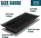 VOISEN Floor Register 4x10, 2 Pack Black Floor Vent Covers,Heavy Duty Steel Walkable Floor Vents,Vent Covers for Home Floor