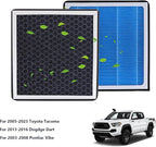 CF10374 Cabin Air Filter Compatible with 2005-2015 2016 2017 2018 2019 2020 2021 Toyota Tacoma Accessories 13-16 Dodge Dart 03-08 Pontiac Vibe Activated Carbon Air Filters