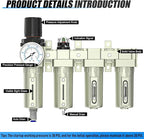 1/2" NPT Heavy Duty Industrial Grade 4 Stage Air Drying System,Auto Drain,Coalescing Filter,Particulate Filter,Double Desiccant Dryer and Air Regulator For Plasma Cutter and Paint Spray