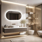 LUVODI Lighted LED Bathroom Mirror: 48x24IN Wall Mounted Dimmable 3 Colors Makeup Mirror with Bright Back Lit - Smart Mirror Anti Fog with Touch Switch Memory Function for Restroom Bedroom Living Room