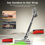 Cordless Stick Vacuum Cleaner - Rechargeable,45Kpa Powerful Suction Vacuum for Home,45Mins Runtime,Detachable Battery,Anti-Tangle, 8 in 1 Lightweight Vacuum for Pet Hair Carpet Hardwood,Silver