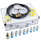 SINOCMP Hydraulic Pressure Test Kit with 3 Gauges 25/40/60 Mpa, 9 Couplings, 3 Test Hoses, Hydraulic Gauge Tester Set for Excavator Construction Machinery