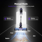 Cordless Vacuum Cleaner Rechargeable with 2600mAh Detachable Battery, Powerful Vacuums with 2 Adjustable Modes, Lightweight Portable Stick Vacuum for Home (Ink Purple)