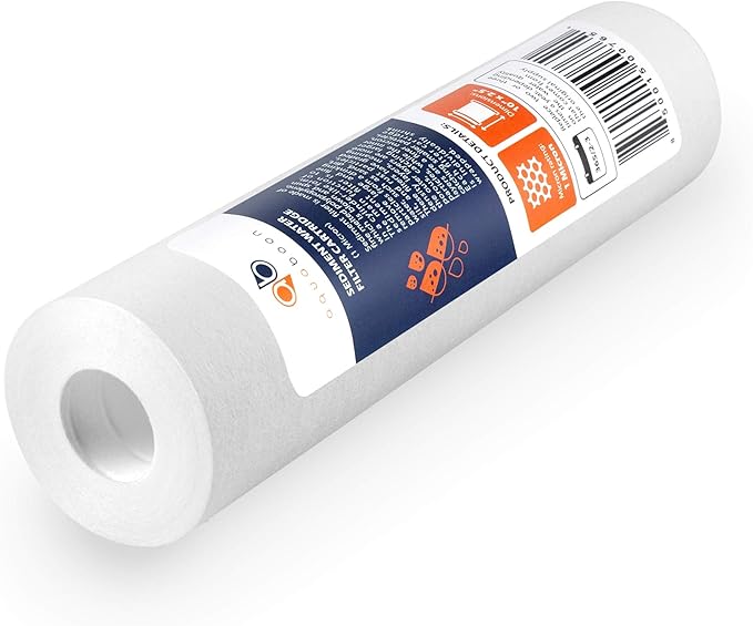 Aquaboon 1 Micron Whole House Sediment Filter 10 x 2.5 for RO & Well Water Filters Replacement Cartridges Compatible with AP110, WHKF-GD05, 6 Pack
