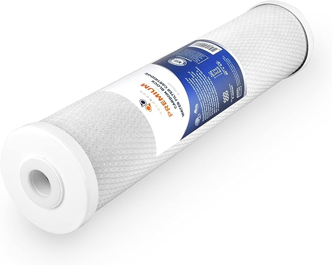 Aquaboon 5 Micron 20 x 4.5 Sediment, Iron & Manganese, CTO Whole House Water Filters Replacement Cartridges Set for 3-Stage Water Filter System 2 Pack