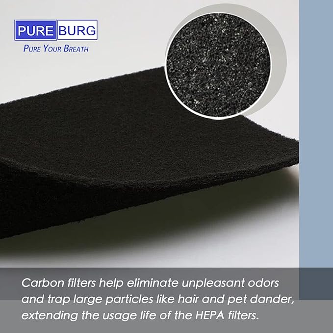 PUREBURG F100 Replacement Filter Compatible with Instant AP100 Air Purifier,2-Pack H13 HEPA 4-Stage Filtration Activated Carbon Air Clean Dust VOCs Odor