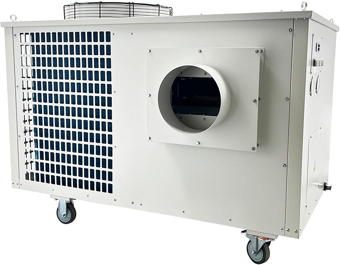 220V Industrial Air Conditioner, 61000 BTU Portable Spot Cooler, 2900m³/h Air Flow, 7.2KW Indoor/Outdoor Cooling Aircon 3Phase