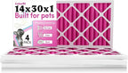 Colorfil 14x30x1 Air Filter (4-Pack) | Made in the USA | Color Changing | Remove Cat and Dog Odor | MERV 8 for Pet Hair Dander and Dust | 13.75"x29.75"x0.75" Exact Size