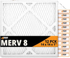 Tiger Tough 14x14x1 Air Filter MERV 8 MPR 600-800, High-Performance Pleated HVAC AC Furnace Filter Replacement for Home, 12-Pack
