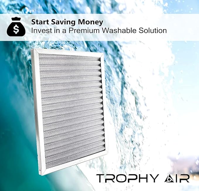 | Merv 8 | Washable & Reusable AC/Furnace Filter | Lifetime HVAC & Furnace Air Filter | Washable | Superior particle-holding Ability | Premium Quality Aluminum | 18x24x1