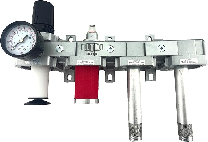 4 STAGE HEAVY DUTY INDUSTRIAL GRADE ULTRA CLEAN FILTER REGULATOR COALESCING DESICCANT DRYER SYSTEM FOR COMPRESSED AIR LINES METAL BOWLS GREAT FOR PAINT SPRAY AND PLASMA CUTTER (1/2"NPT AUTO DRAIN)
