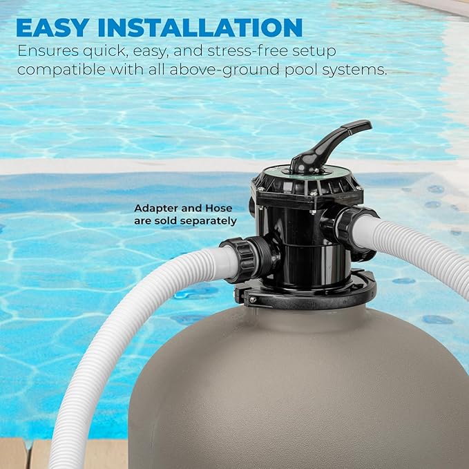 XtremepowerUS 16" Above Inground Swimming Pool Sand Filter System 7-Way Port Valve Pool Filter 21,000 Gallons