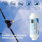 H&G lifestyles Misting System Calcium Inhibitor Filter for Patio Misters Inline Water Filter Effectively Reduce Hard Water Spots, Soften Water (Pack of 2)