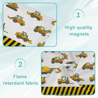 4 Pcs Fluorescent Light Covers for Ceiling Lights Construction Vehicle Excavators Bulldozers Forklifts Yellow Black Decorative Magnets Light Filters for Office Home Classroom Must Haves 4’ x 2’