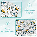 6 Pcs Fluorescent Light Covers for Ceiling Lights Construction Vehicle Excavators Trucks Mountains Decorative Magnets Light Filters for Office Home Classroom Must Haves 4’ x 2’
