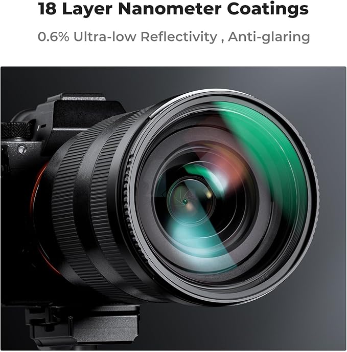 K&F CONCEPT 77mm MC UV Lens Protection Filter with Lens Cap Cleaning Cloth Optical Glass Ultra Slim 18 Multi-Layer Coatings Camera Lens UV Filter (K-Series)