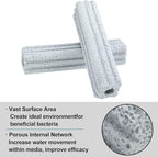 RealPlus Ceramic Bio Filter Media for Aquarium Sump Canister Pond Fish Tank, Vast Surface Area (6.2" Length / 90pcs)